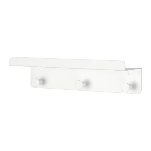 ENUDDEN - wall shelf with 3 hooks, white, 30x8 cm | IKEA Taiwan Online - E1002690_S4