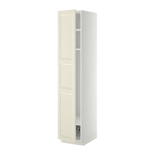 METOD - high cabinet w shelves/wire basket, white/Bodbyn off-white | IKEA Taiwan Online - PE339150_S4