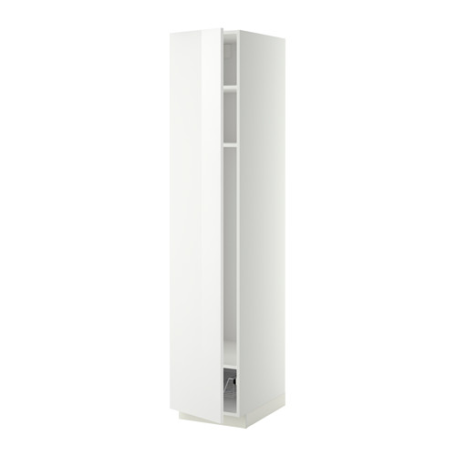METOD - high cabinet w shelves/wire basket, white/Ringhult white | IKEA Taiwan Online - PE339164_S4