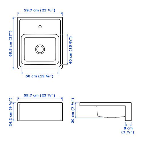 BREDSJÖN - sink bowl w visible front, stainless steel | IKEA Taiwan Online - PE722021_S4
