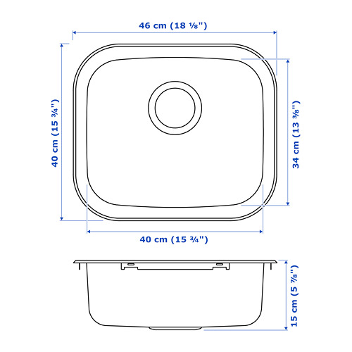 FYNDIG - single-bowl inset sink, stainless steel | IKEA Taiwan Online - PE722025_S4