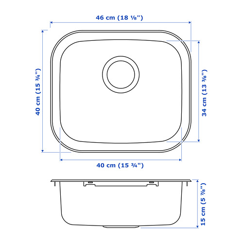 FYNDIG single-bowl inset sink