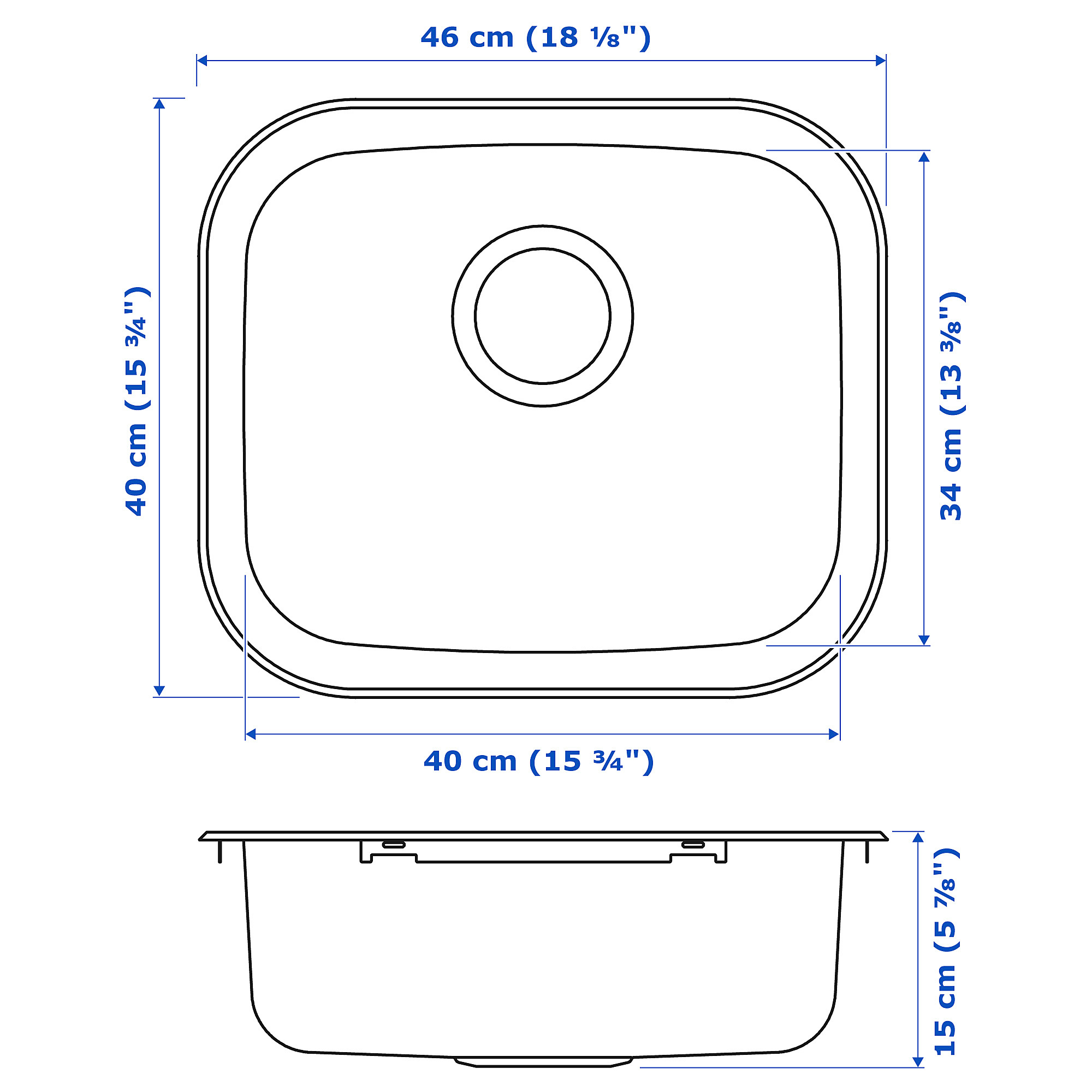 FYNDIG inset sink, 1 bowl