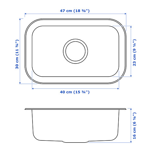 BOHOLMEN inset sink, 1 bowl