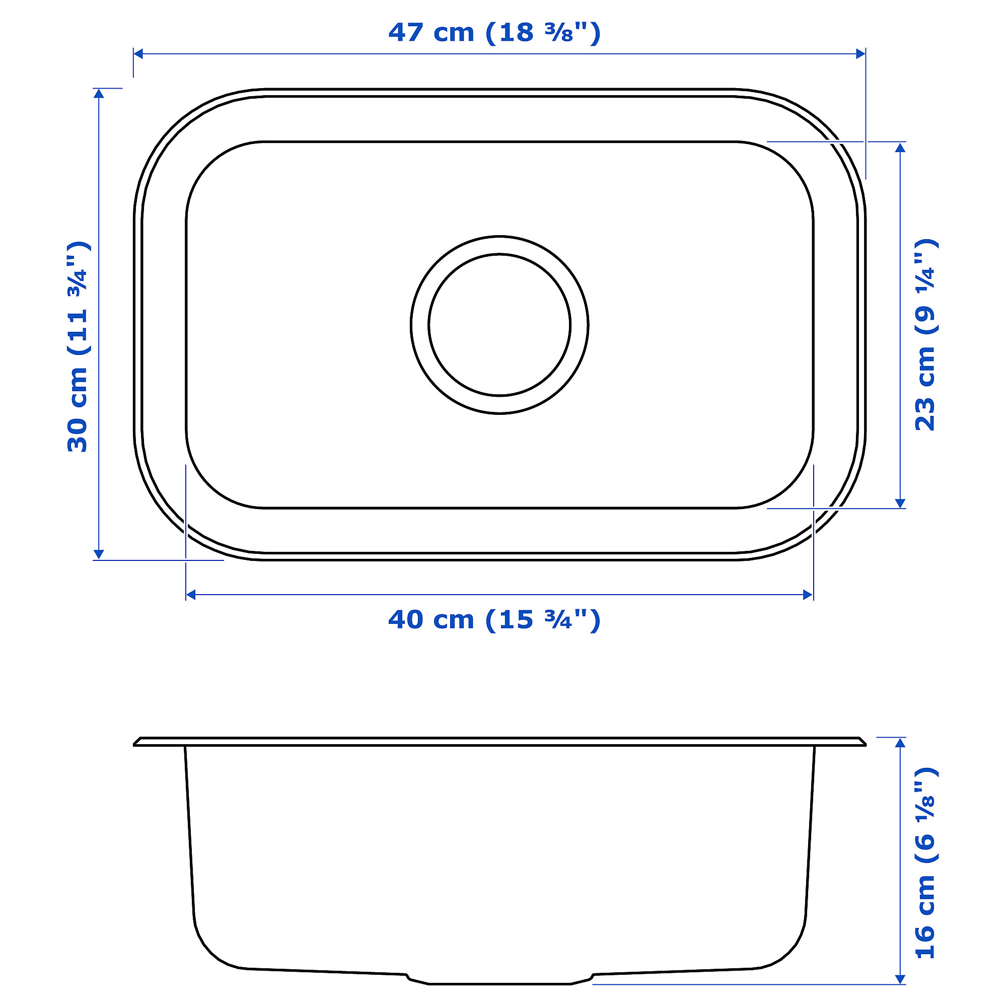 BOHOLMEN inset sink, 1 bowl