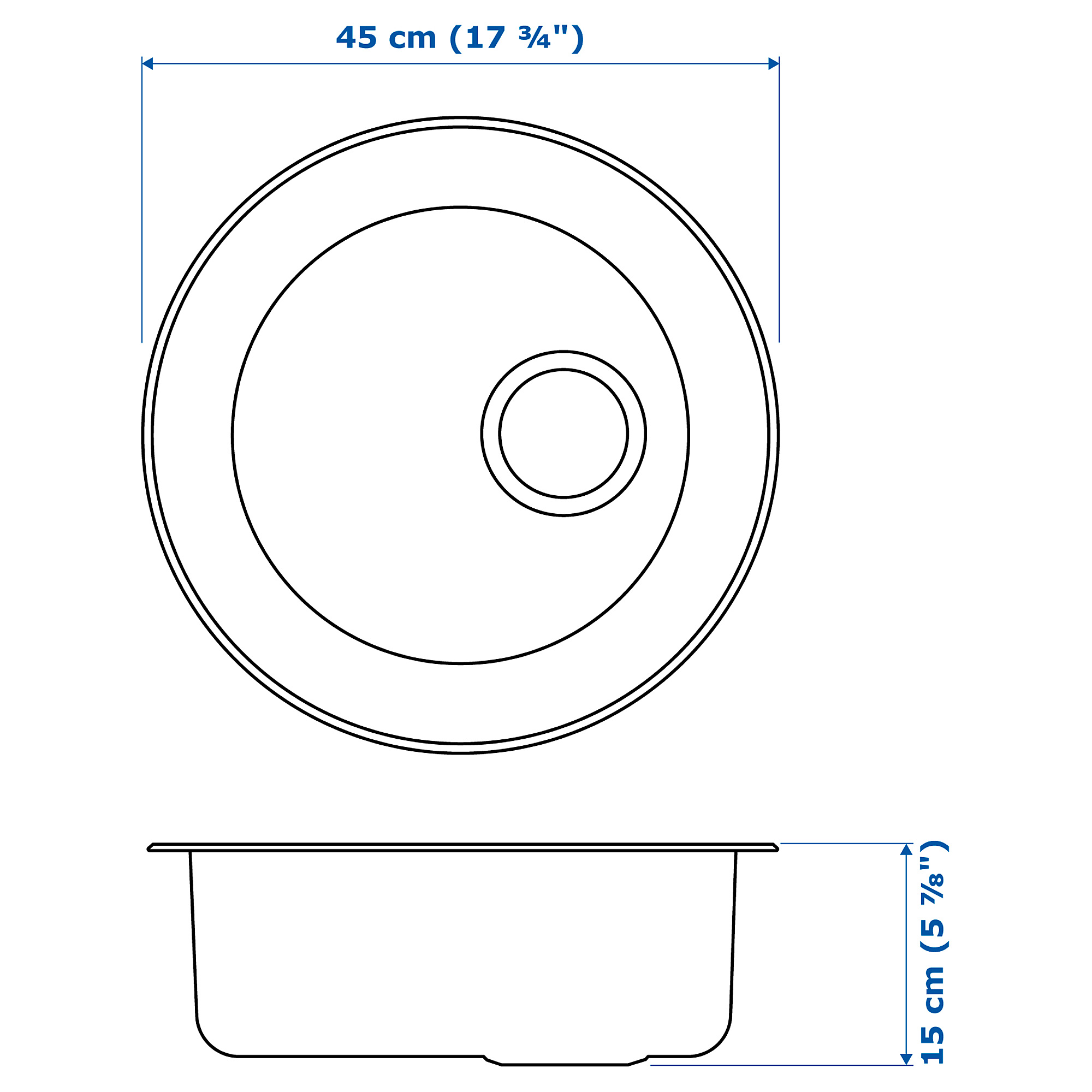 BOHOLMEN inset sink, 1 bowl