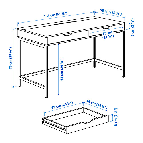 ALEX - 書桌/工作桌, 白色 | IKEA 線上購物 - PE817501_S4
