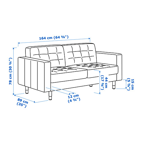 LANDSKRONA - 雙人座沙發, Gunnared 淺綠色/木頭 | IKEA 線上購物 - PE672687_S4