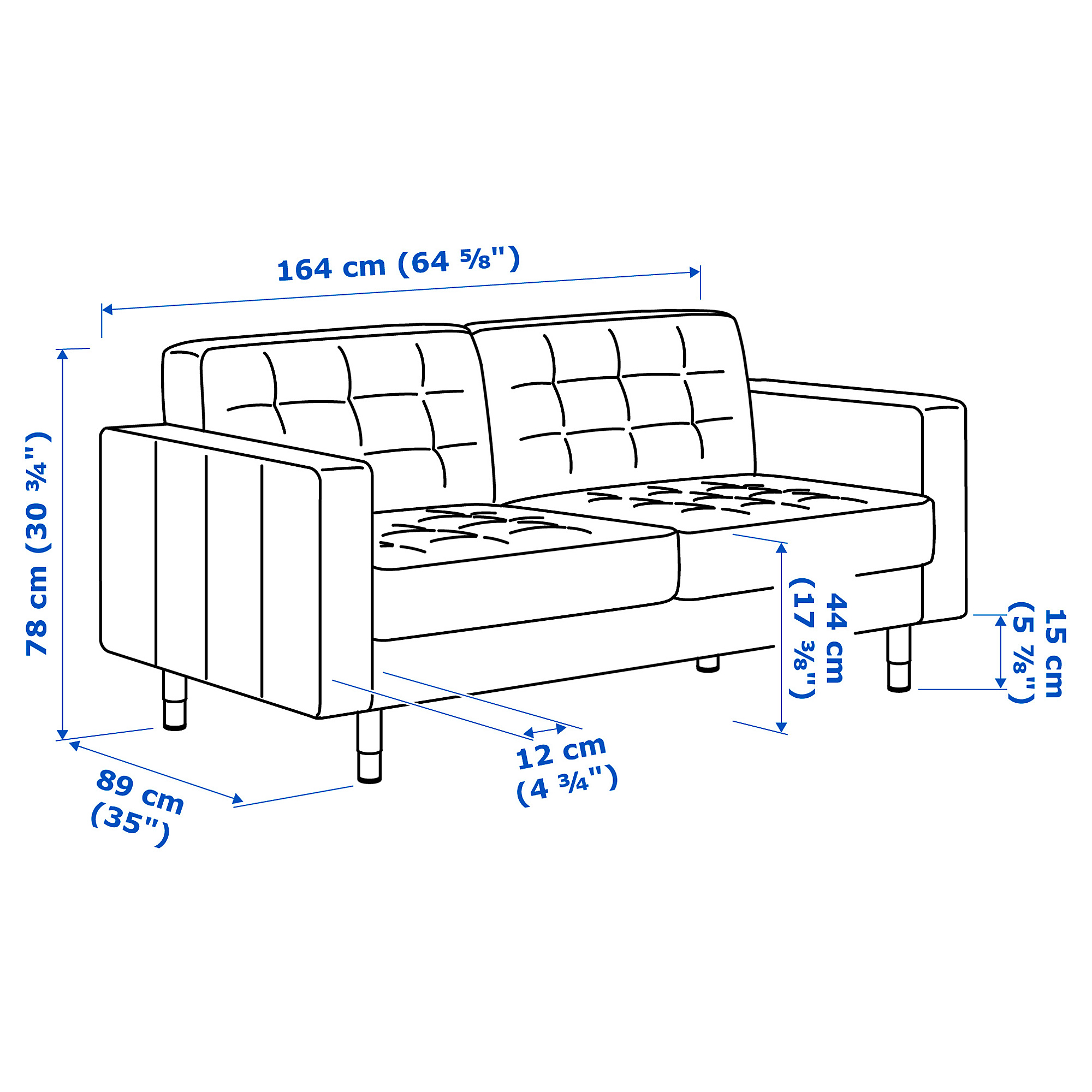 LANDSKRONA two-seat sofa