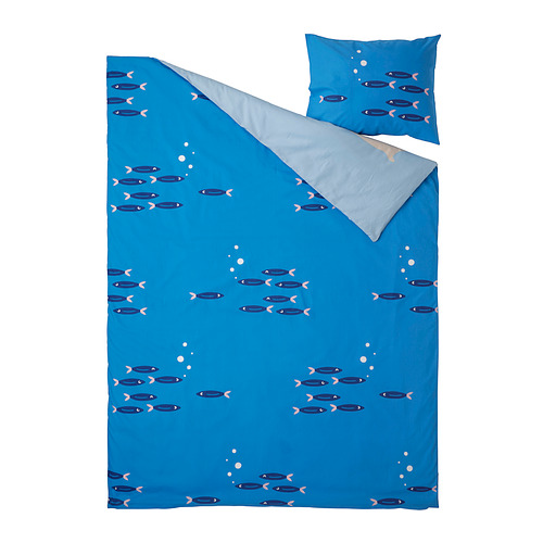 BLÅVINGAD duvet cover and pillowcase