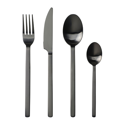 STOCKHOLM 2025 - 24-piece cutlery set, black | IKEA Taiwan Online - PE964288_S4