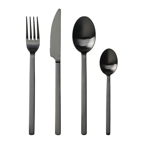 STOCKHOLM 2025 - 餐具 24件組, 黑色 | IKEA 線上購物 - PE964288_S4