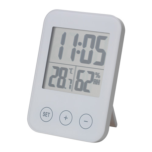 SLÅTTIS clock with hygro-/thermometer