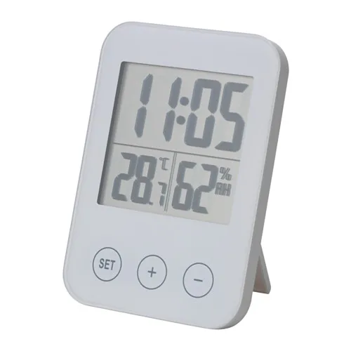 SLÅTTIS - clock with hygro-/thermometer, white, 8x12 cm | IKEA Taiwan Online - PE622658_S4