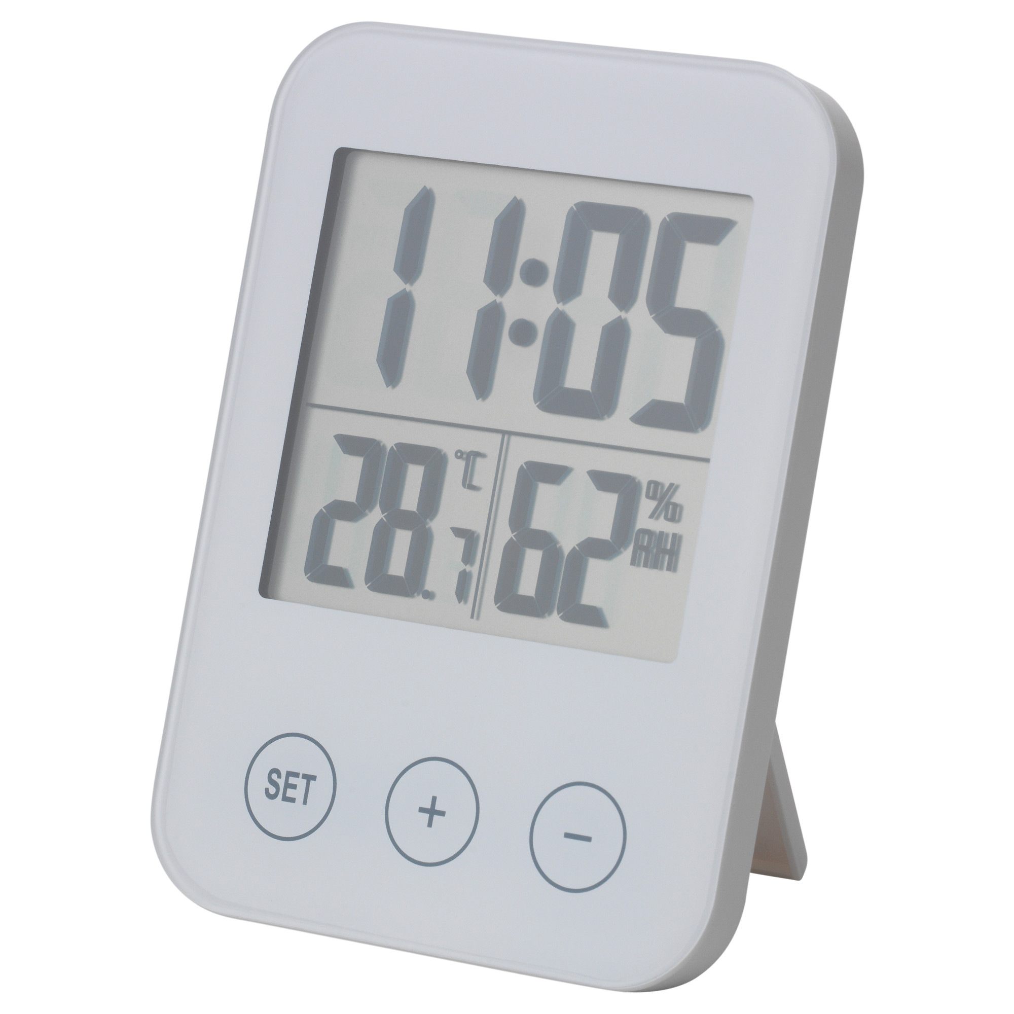 SLÅTTIS clock with hygro-/thermometer