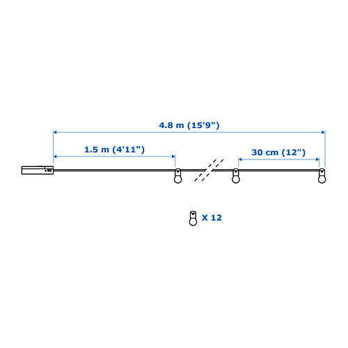 BLÖTSNÖ LED lighting chain with 12 lights
