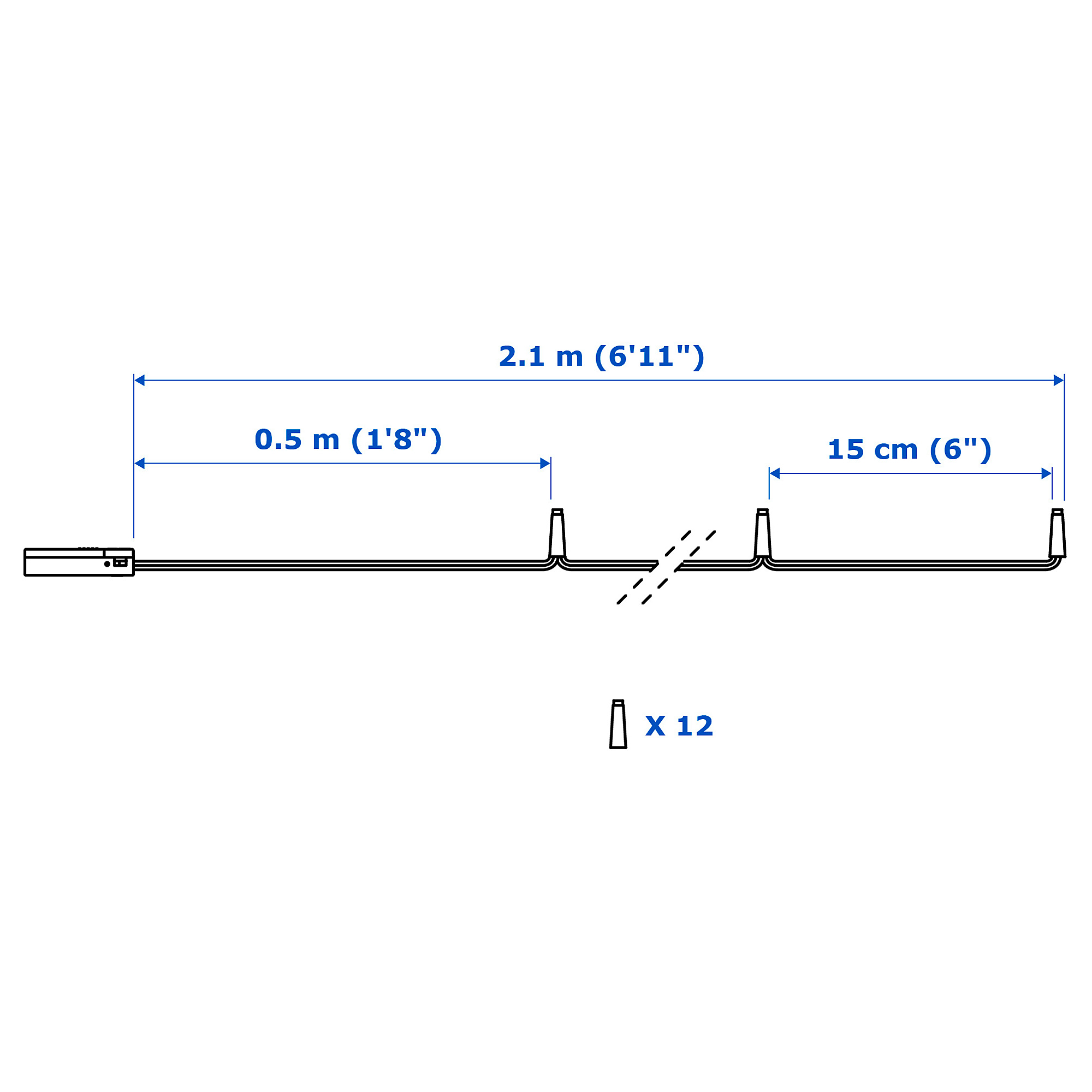 LEDFYR LED lighting chain with 12 lights