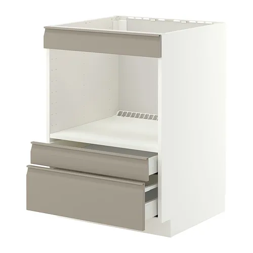 METOD/MAXIMERA - 嵌入式家電底櫃，白色/Upplöv 消光/深米色，60x60x80 公分 | IKEA 線上購物 - E1002911_S4