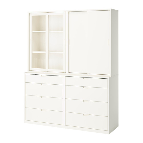 TONSTAD - 收納組合附抽屜, 淺乳白色/玻璃, 164x47x206 公分 | IKEA 線上購物 - PE933963_S4