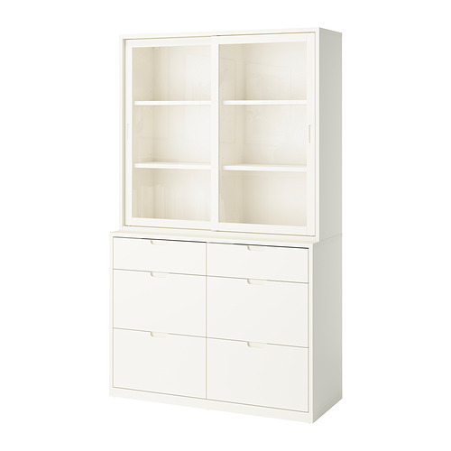 TONSTAD - 收納組合附抽屜, 淺乳白色/玻璃, 121x47x206 公分 | IKEA 線上購物 - PE933965_S4