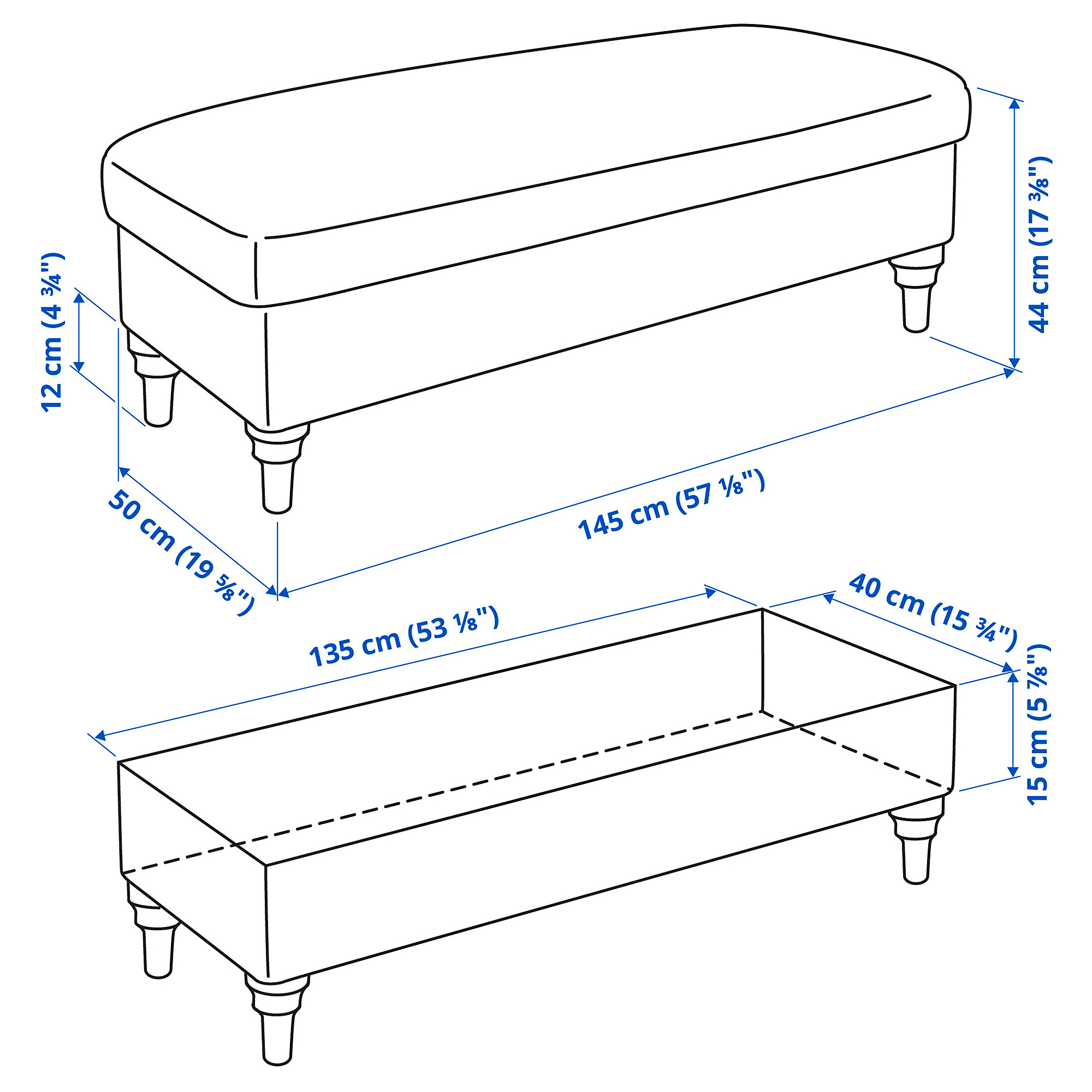 ESSEBODA bench with storage