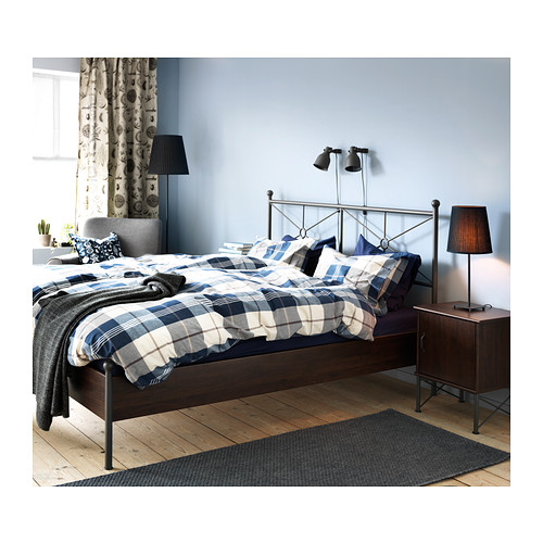 MUSKEN - 雙人床框, 棕色, 附LURÖY床底板條 | IKEA 線上購物 - PE381585_S4