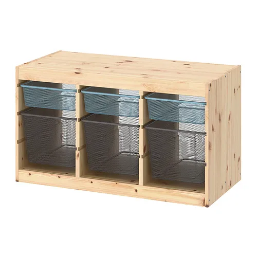 TROFAST - 收納組合附收納盒, 染白松木 灰藍色/深灰色, 93x44x53 公分 | IKEA 線上購物 - PE860983_S4