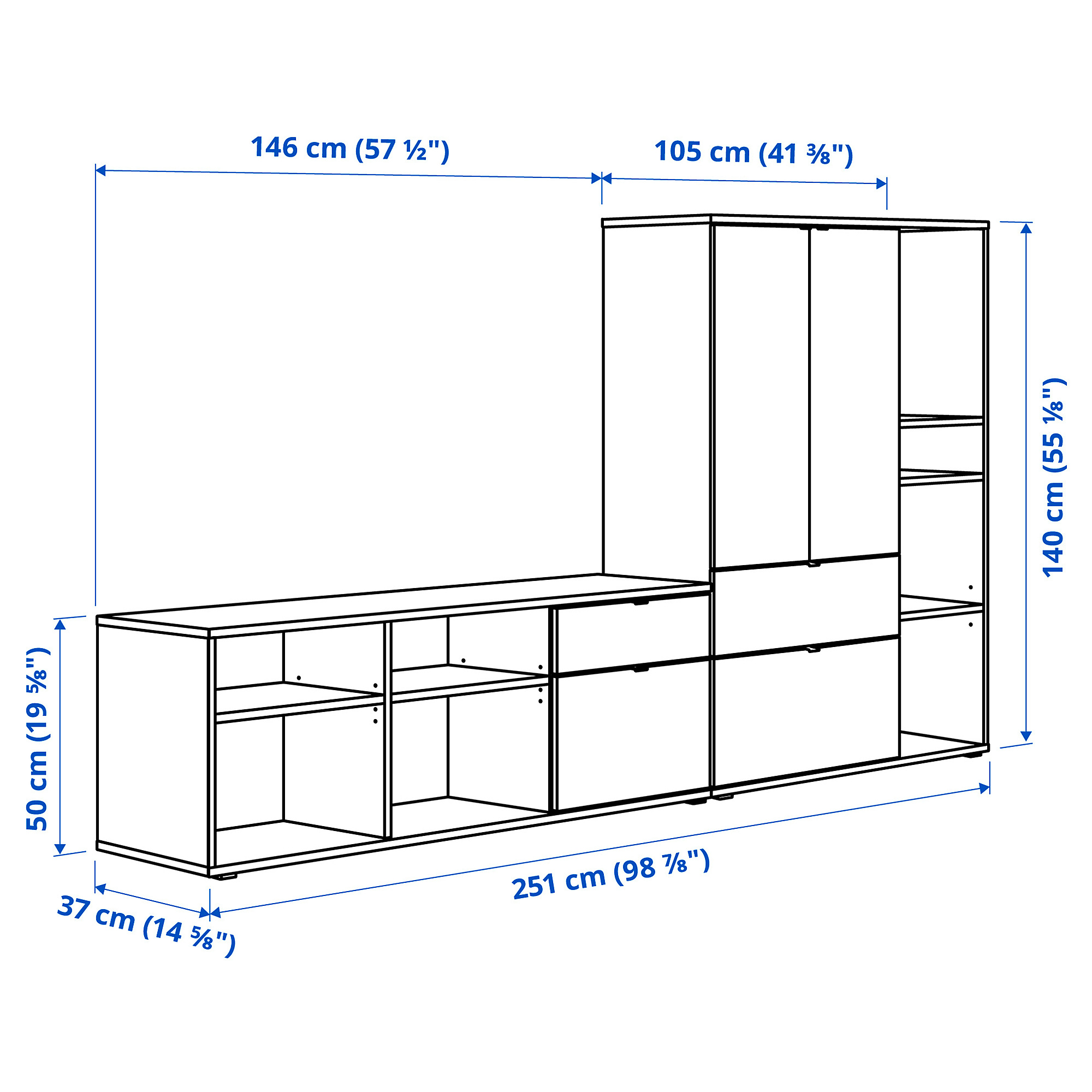 VIHALS TV/storage combination