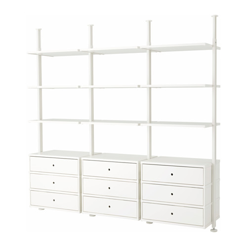 ELVARLI - open storage combination, white, 258x51x222-350 cm | IKEA Taiwan Online - PE622972_S4