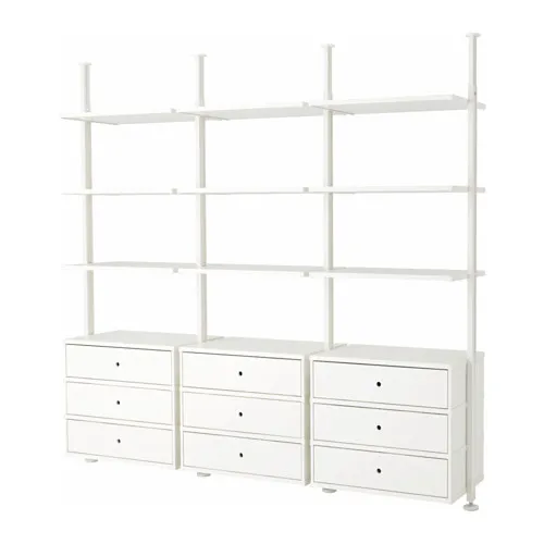 ELVARLI - 收納層架組, 白色, 258x51x222-350 公分 | IKEA 線上購物 - PE622972_S4
