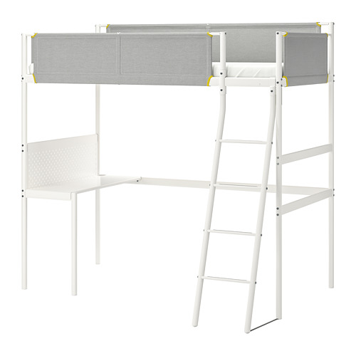 VITVAL - 高腳床框附桌面, 白色/淺灰色 | IKEA 線上購物 - PE722337_S4