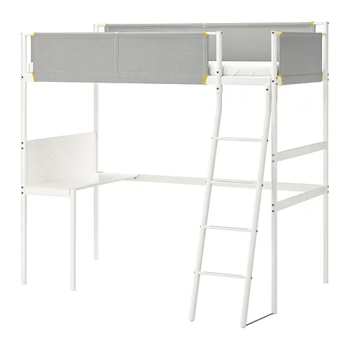 VITVAL - 高腳床框附桌面, 白色/淺灰色, 90x200 公分 | IKEA 線上購物 - PE722337_S4