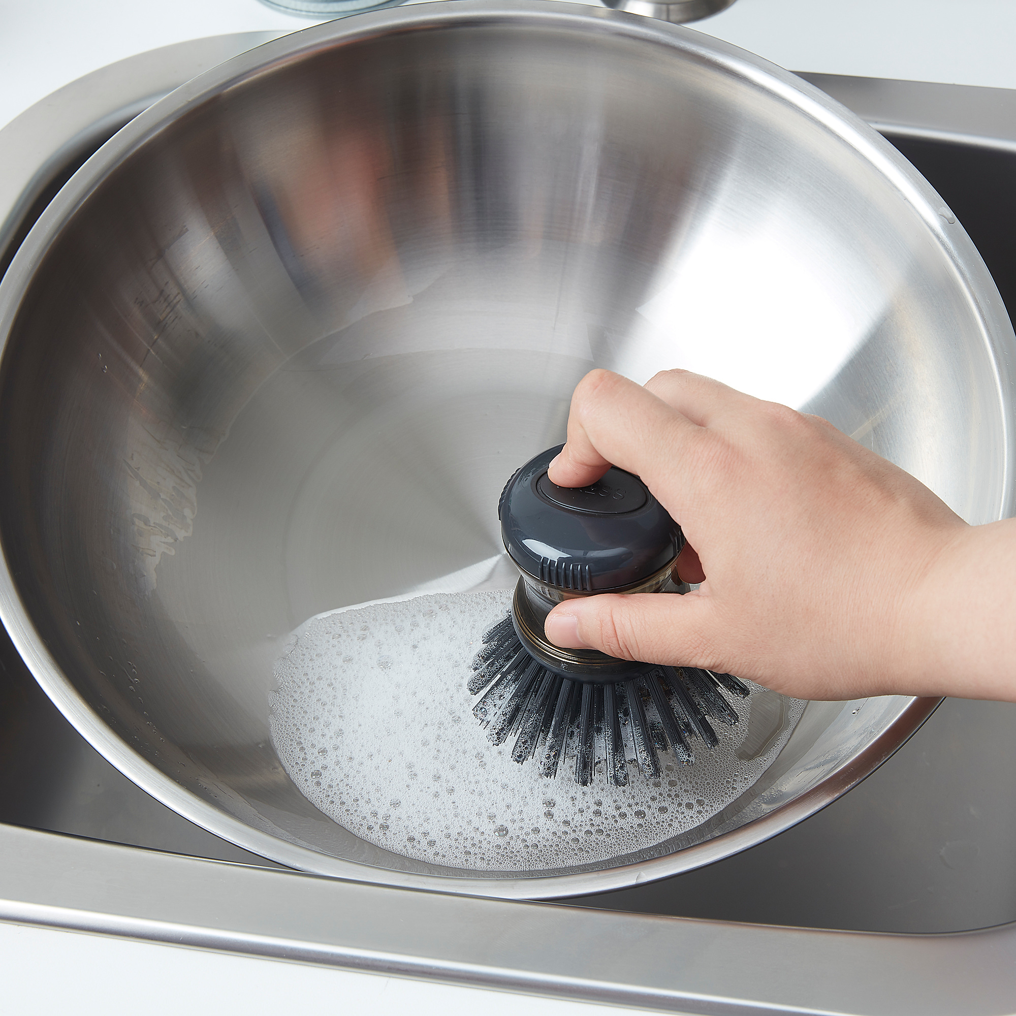 TÅRTSMET dish-washing brush with dispenser