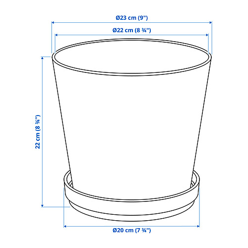 KLOTLÖNN plant pot with saucer