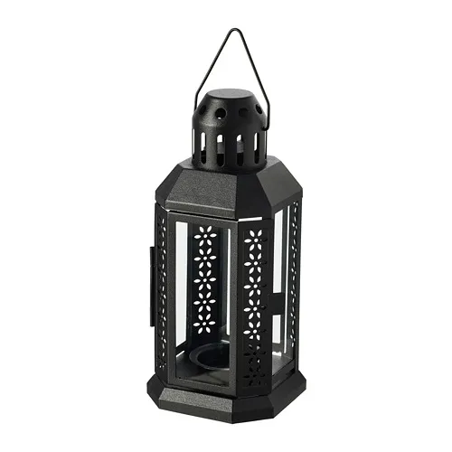 ENRUM - 小蠟燭燭台 室內/戶外用, 黑色, 22 公分 | IKEA 線上購物 - PE782042_S4