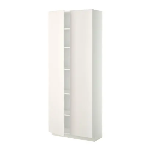 METOD - 高櫃附層板, 白色/Veddinge 白色, 80x37x200 公分 | IKEA 線上購物 - PE340237_S4