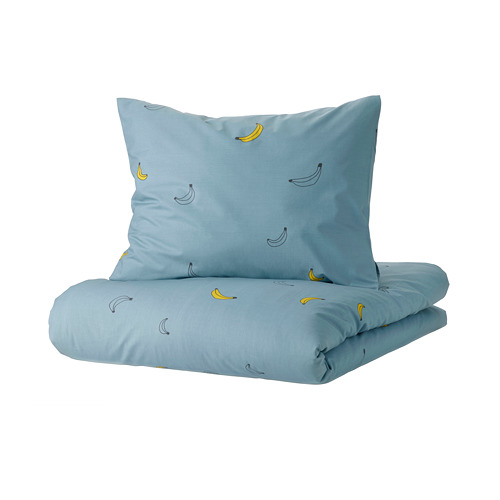 VÄNKRETS - quilt cover and pillowcase, banana pattern blue | IKEA Taiwan Online - PE818124_S4