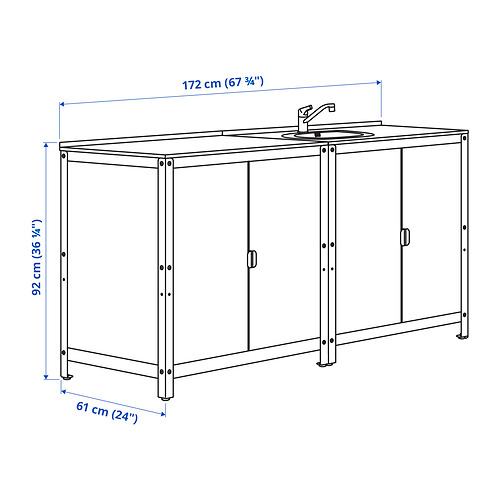 GRILLSKÄR kitchen sink unit/cabinet, outdoor