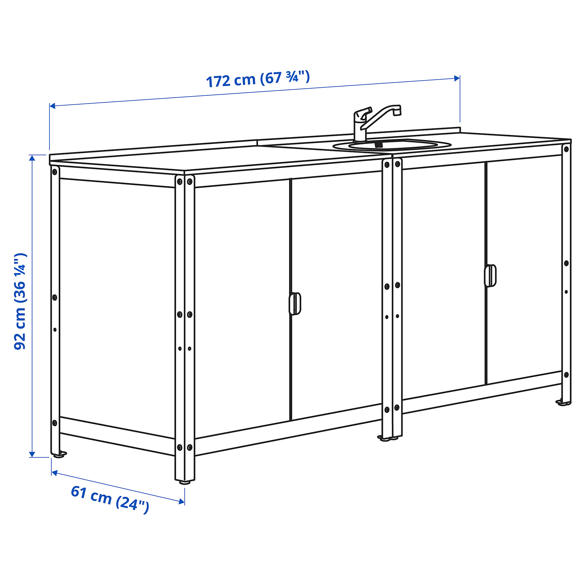 GRILLSKÄR kitchen sink unit/cabinet, outdoor