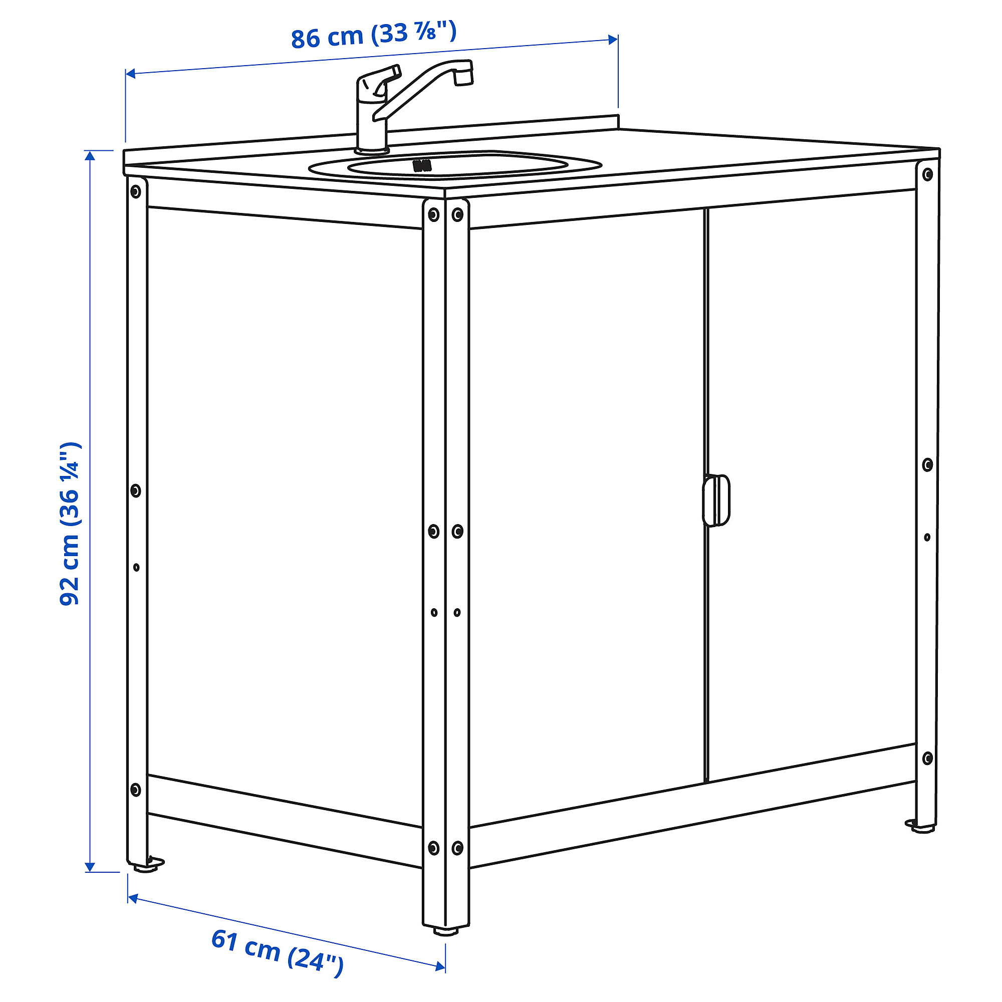 GRILLSKÄR kitchen sink unit/cabinet, outdoor