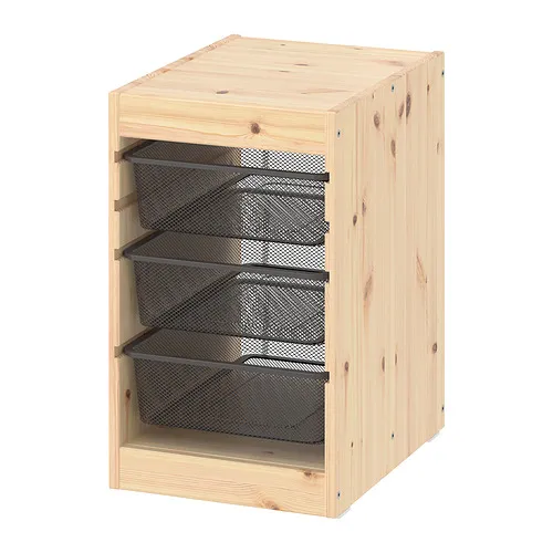 TROFAST - storage combination with boxes, light white stained pine/dark grey, 32x44x53 cm | IKEA Taiwan Online - PE861187_S4
