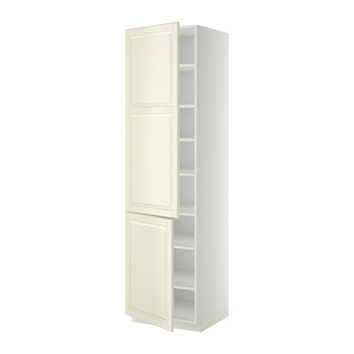 METOD - high cabinet with shelves/2 doors, white/Bodbyn off-white | IKEA Taiwan Online - PE340301_S4