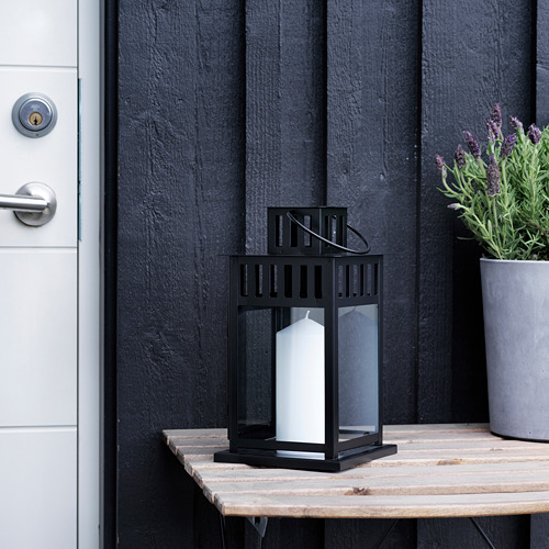 BORRBY - 柱狀蠟燭燭台, 室內/戶外用 黑色 | IKEA 線上購物 - PE763642_S4