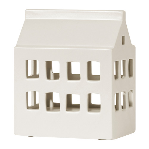 SNÖSISKA - LED裝飾桌燈，電池式 屋子/陶瓷 白色，16 公分 | IKEA 線上購物 - PE934194_S4