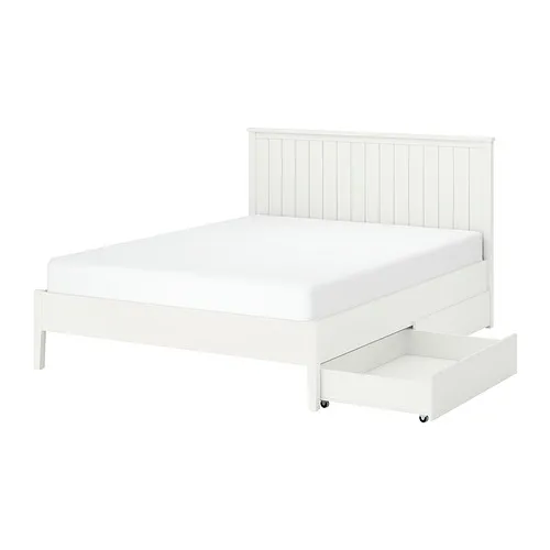 GULLABERG - bed frame with 2 storage boxes, white/Lönset, 180x200 cm | IKEA Taiwan Online - E1003345_S4