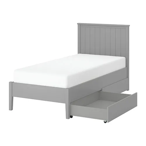 GULLABERG - bed frame with 2 storage boxes, grey/Luröy, 90x200 cm | IKEA Taiwan Online - E1003368_S4