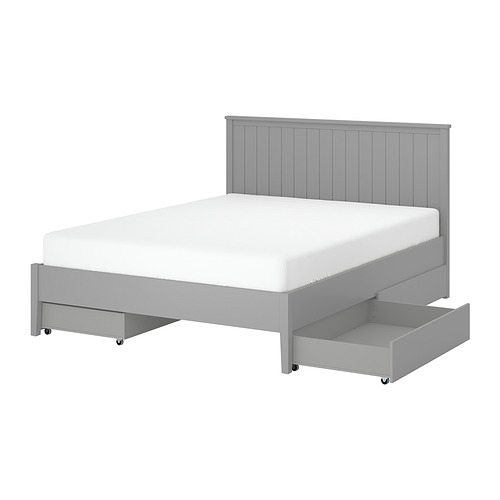 GULLABERG bed frame with 4 storage boxes