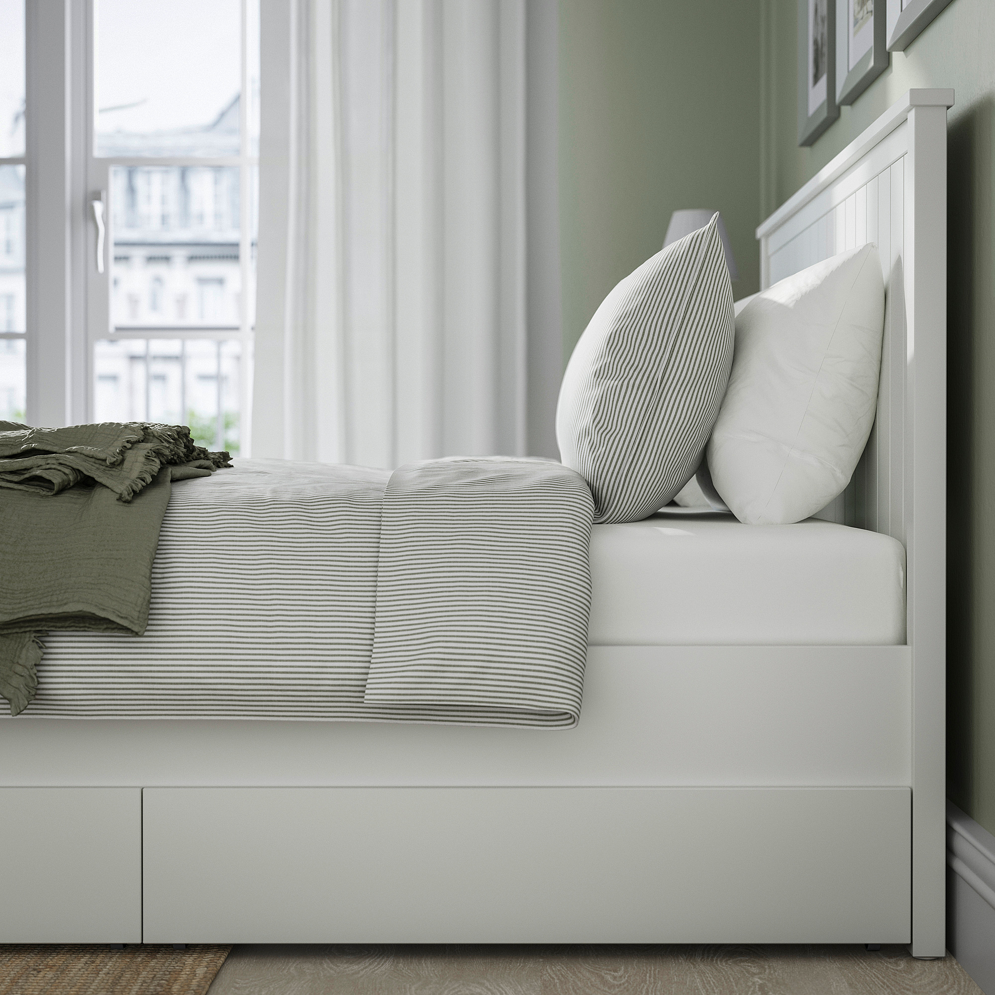 GULLABERG bed frame with 2 storage boxes