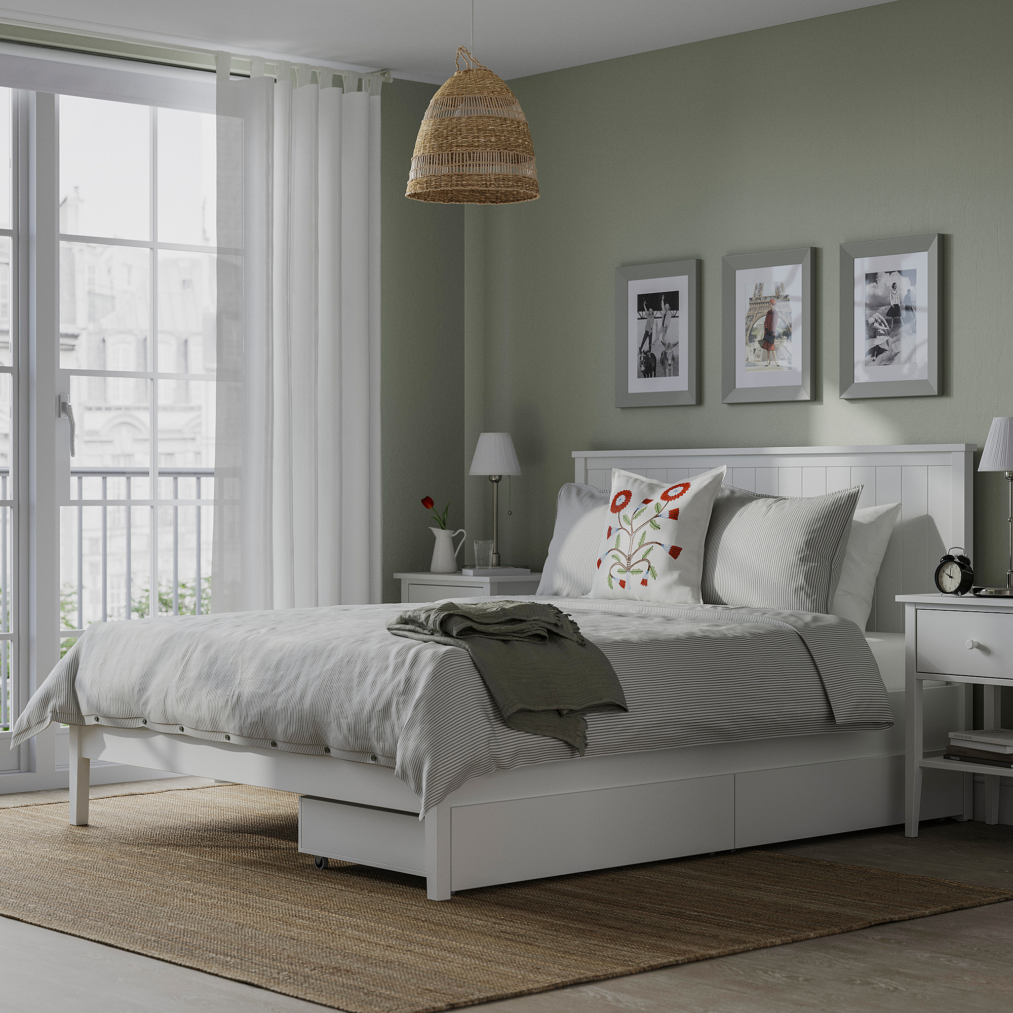 GULLABERG bed frame with 2 storage boxes