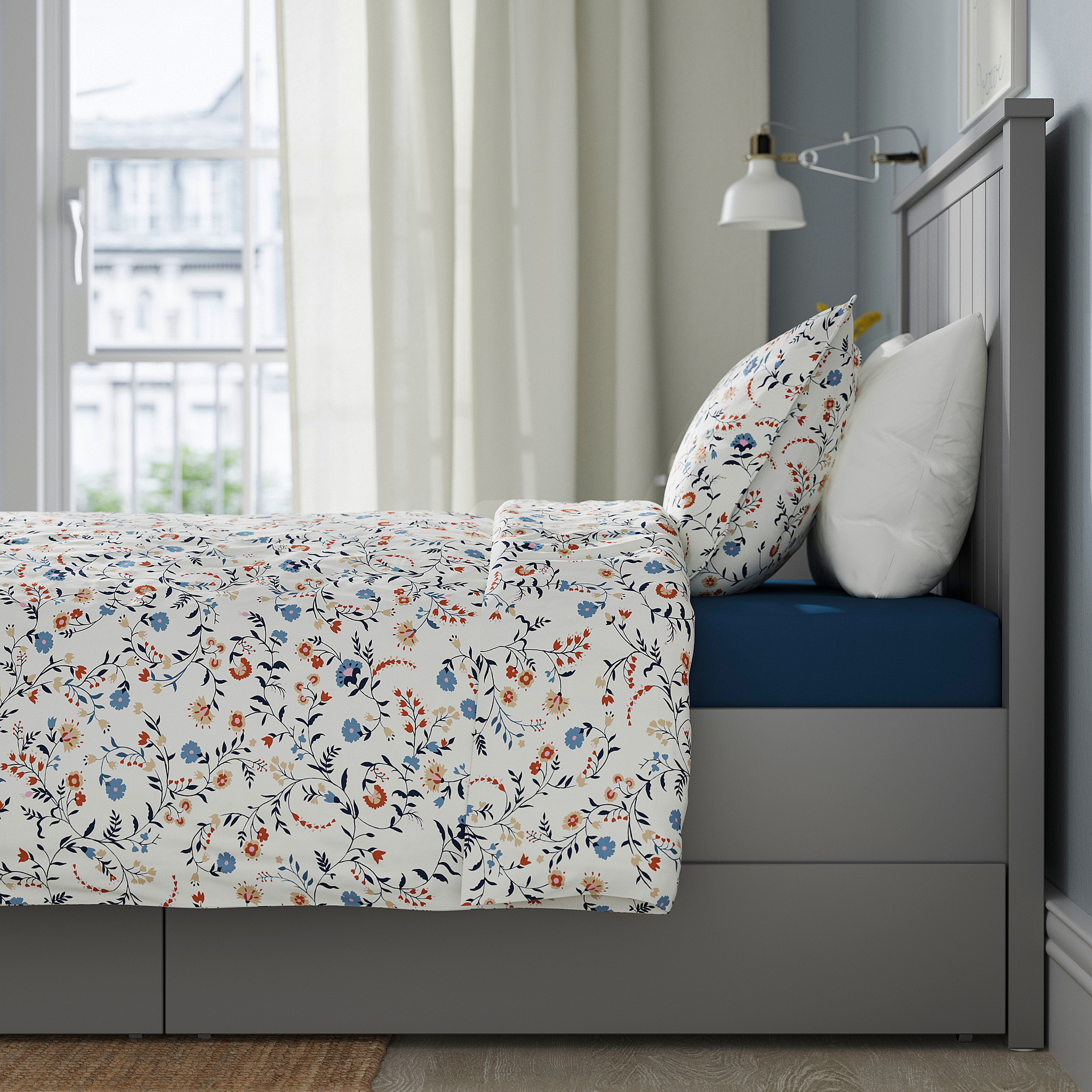 GULLABERG bed frame with 2 storage boxes